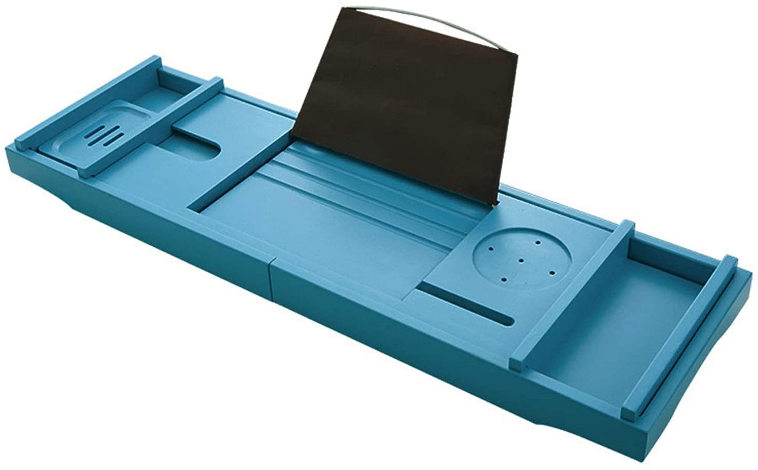 Bandeja para bañera Bandeja para bañera de bambú Bandeja para bañera de Hotel Bandeja para bañera retráctil Bañera Ajustable Antideslizante (Color : Blue, Size : 75x23cm) (Blue 75x23cm)