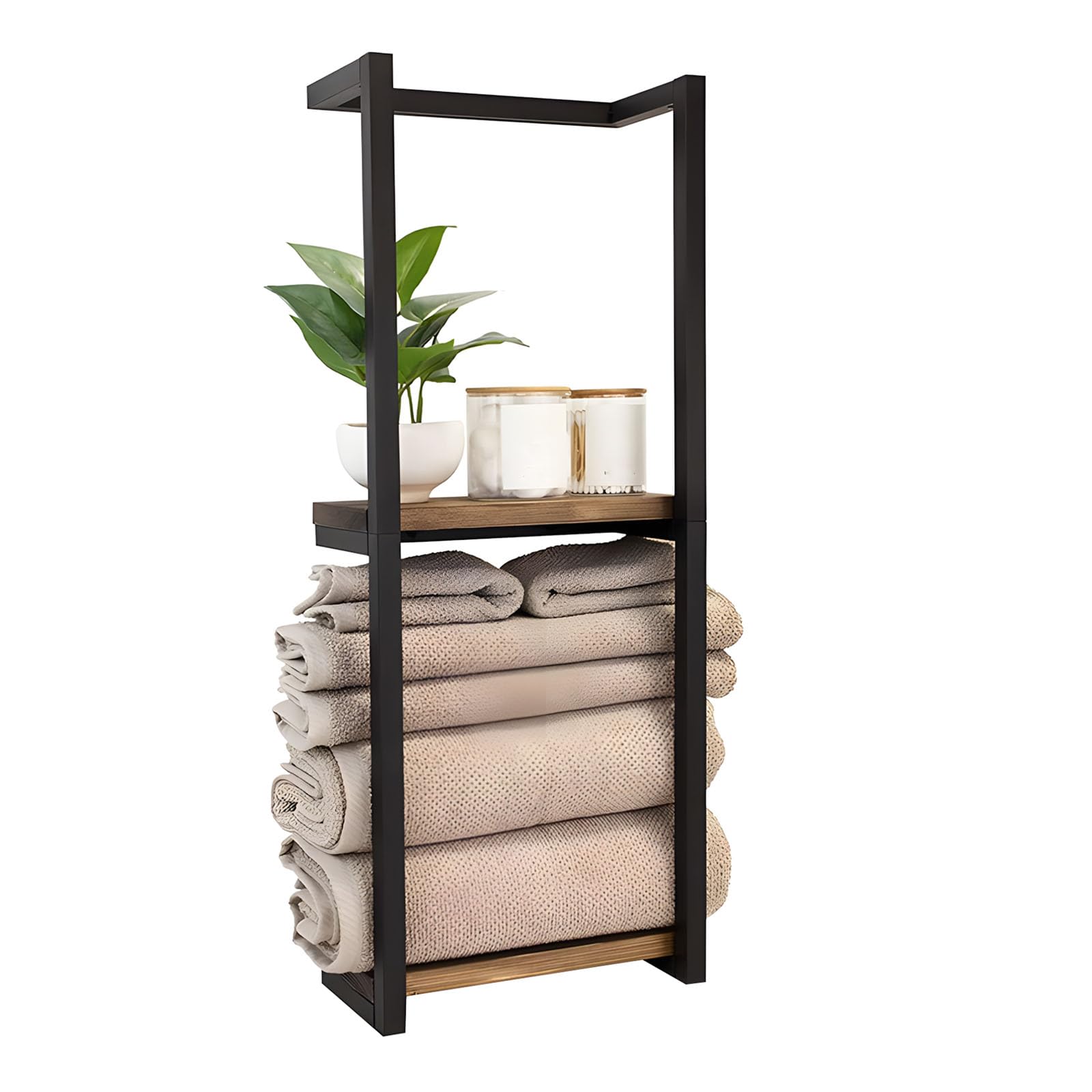 Family Friendly Bathroom Wall Mounted Towel and Accessory Shelf for Child Safe Organization Waterproof Bathroom Accessory