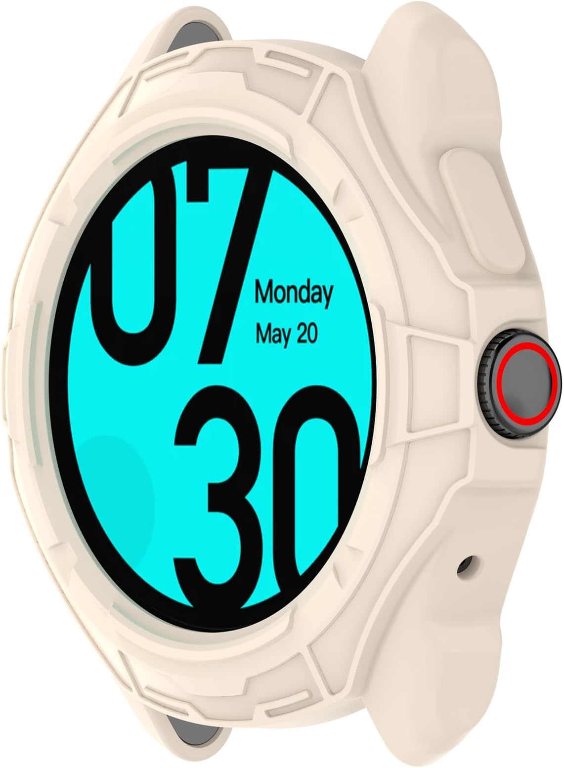 BabyValley Compatible with Ticwatch Pro 5 Smartwatch Case Protective, Silicone Shell Case Cover Replacement Shock-Proof for Ticwatch Pro 5 Accessories (Apricot)