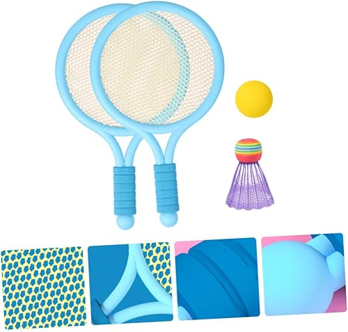 Miniatura 4 de Milisten 1 juego de raqueta de tenis de plástico para niños raqueta de tenis con pelotas de lanzamiento y captura de juegos de pádel