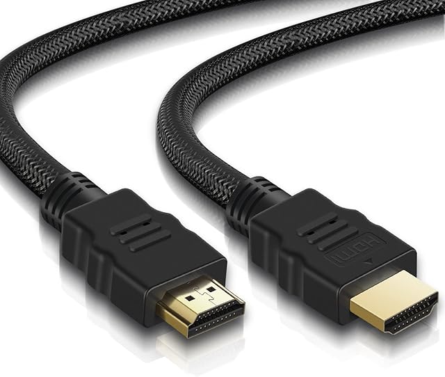 4K HDMI Cable 3m Braided HDMI 2.0 Ultra High Speed 18Gbps - GLCON HDMI Lead Support 4k@60Hz HDR HDCP UHD HD 3D ARC for DVD Blue-ray Player Sky box PS5/PS4 Switch TV Monitor Home Theater