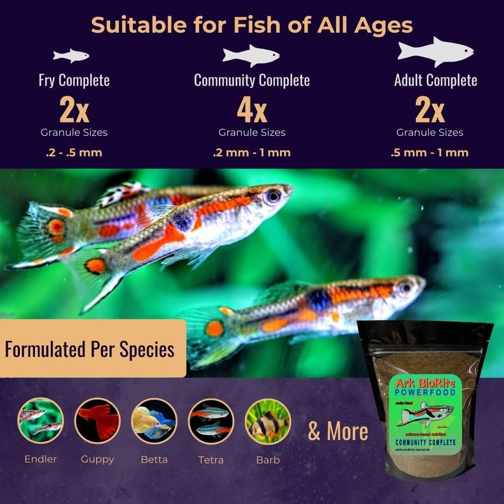 8oz All Natural Endler Spl Powerfood, Highly Nutritious, Vitamins, Minerals Balanced Complete Fish Food – Breeders Superfood