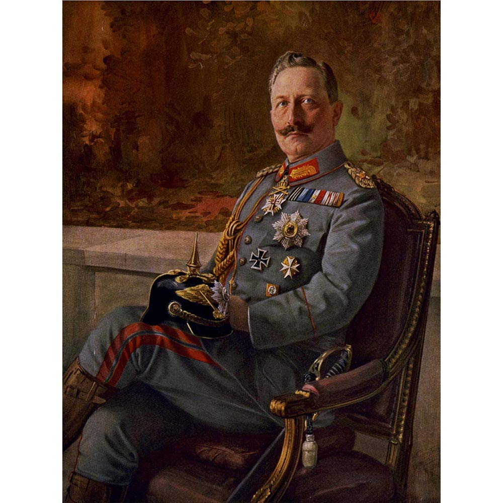Wee Blue Coo Paintings Portrait Kaiser Wilhelm Ii German Emperor Art Print Poster Wall Decor 12X16 Inch