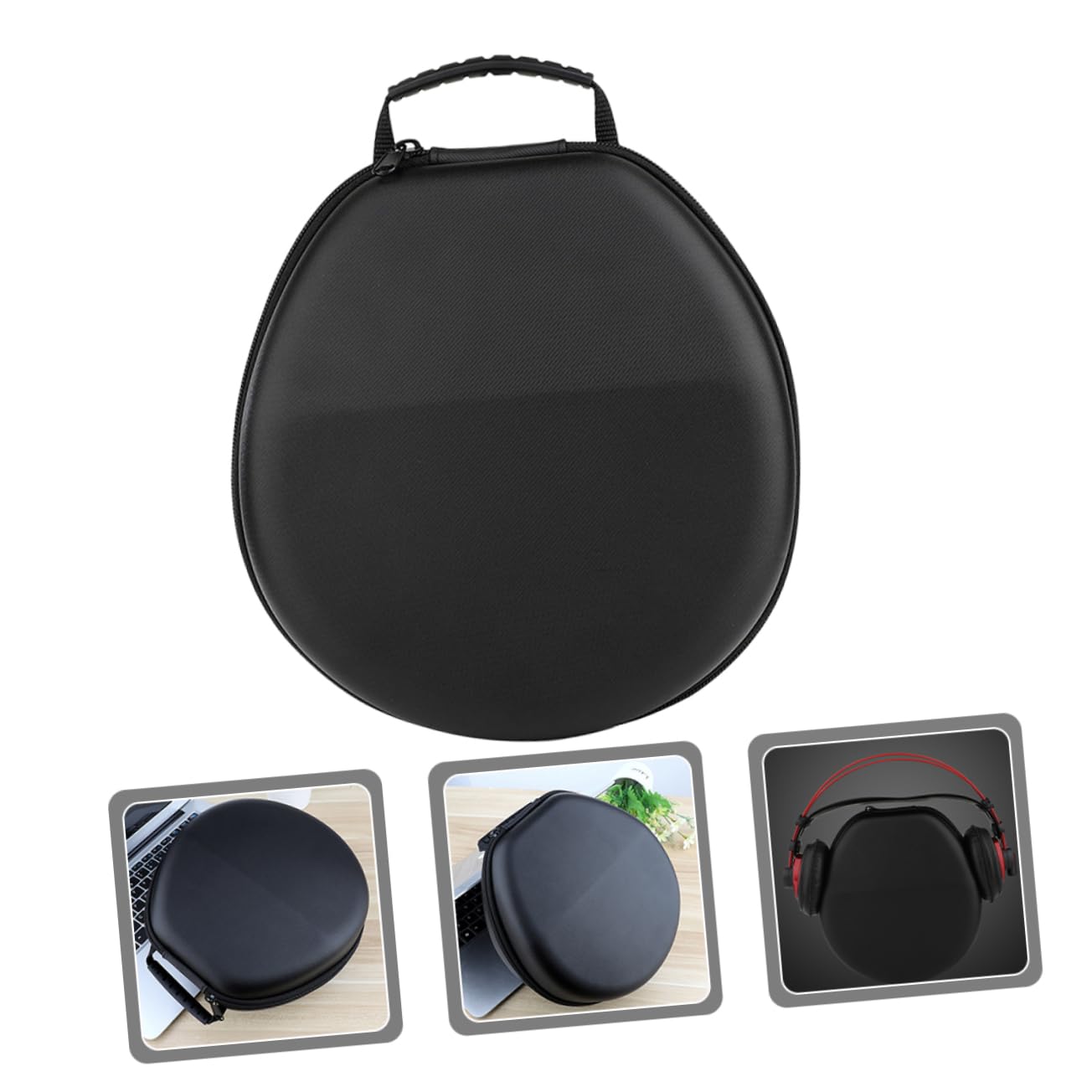 SHINEOFI Custodia per Cuffie in Materiale Pu Borsa Cerniera Portatile per Auricolari e Cavi Dati Design Leggero e Multiuso