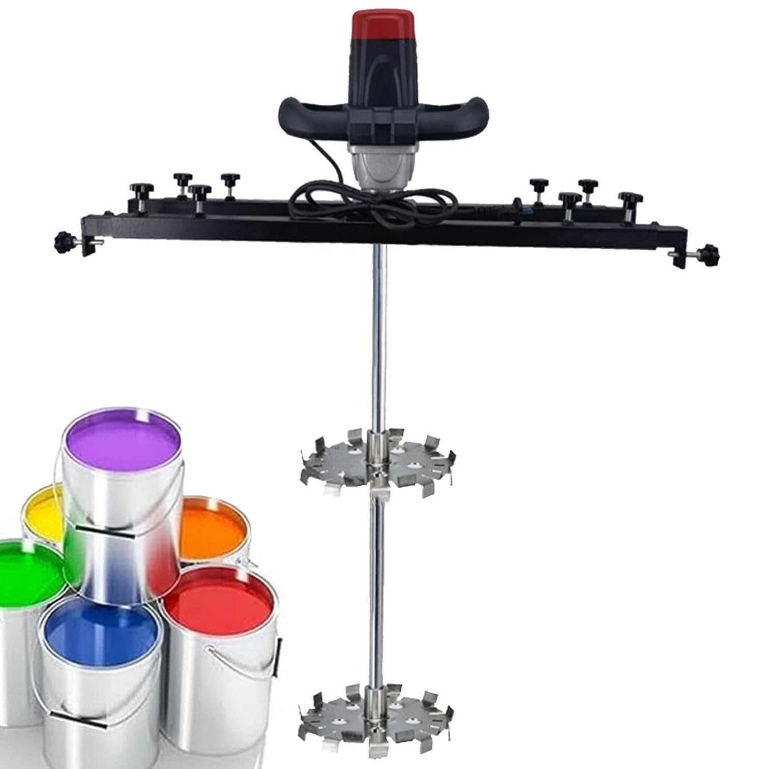 GmhXylophyte Commercial Drum Mixer, 3000w Electric Ibc Tank Mixer, Ibc Paint Mixer, Folding Propeller For Ink Dissolver Agitator, Telescopic Range 65-125cm C.DistributorDisc
