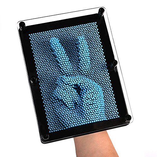 IUUWTMV 3D Clone Pin Art Sculpture Pin Impression Toy Home Office Desktop Toy for Kids Adults Gift, Large Size, Blue … - Thumbnail 3