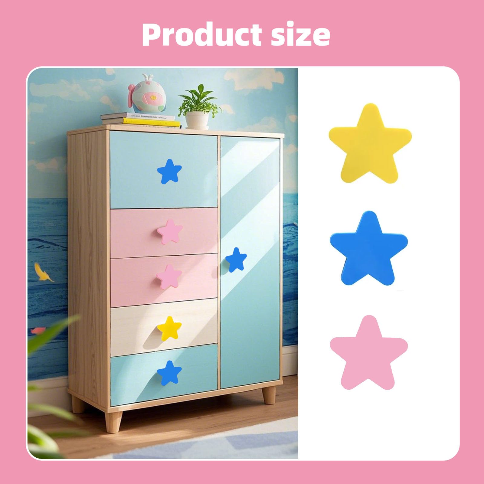 Lot de 6 poignées de meuble en bois pour chambre d'enfant, motifs mignons, poignées de tiroir avec vis, poignées de porte pour chambre d'enfant