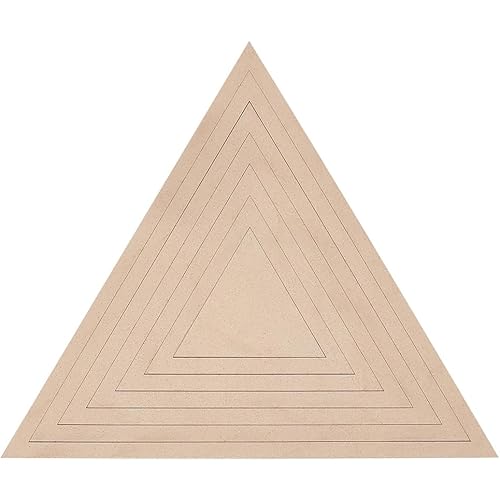 BENECREAT 7Pcs Equilateral Triangle Pottery Tools, Wooden Triangle Geometric Figure Rail Set for DIY Ceramic Cutting and Printing Blank Modeling Mud Plate Forming, 10x12 inch