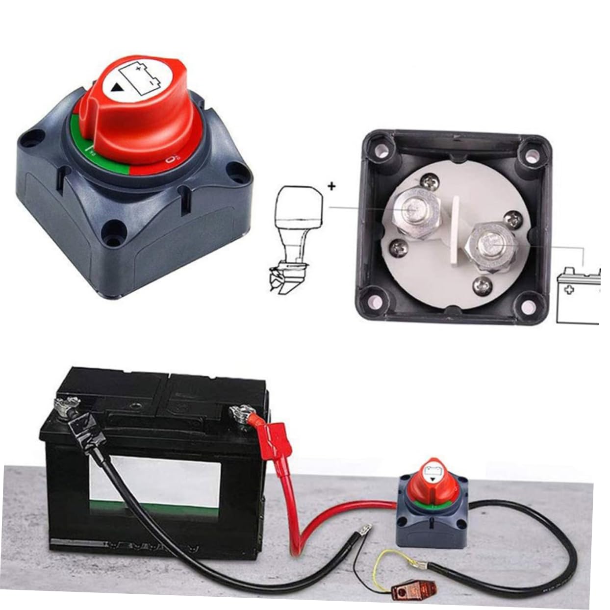 Mobestech Power Cut off Disconnect Power 12v-48v Battery Isolation Switch for Marine Boat