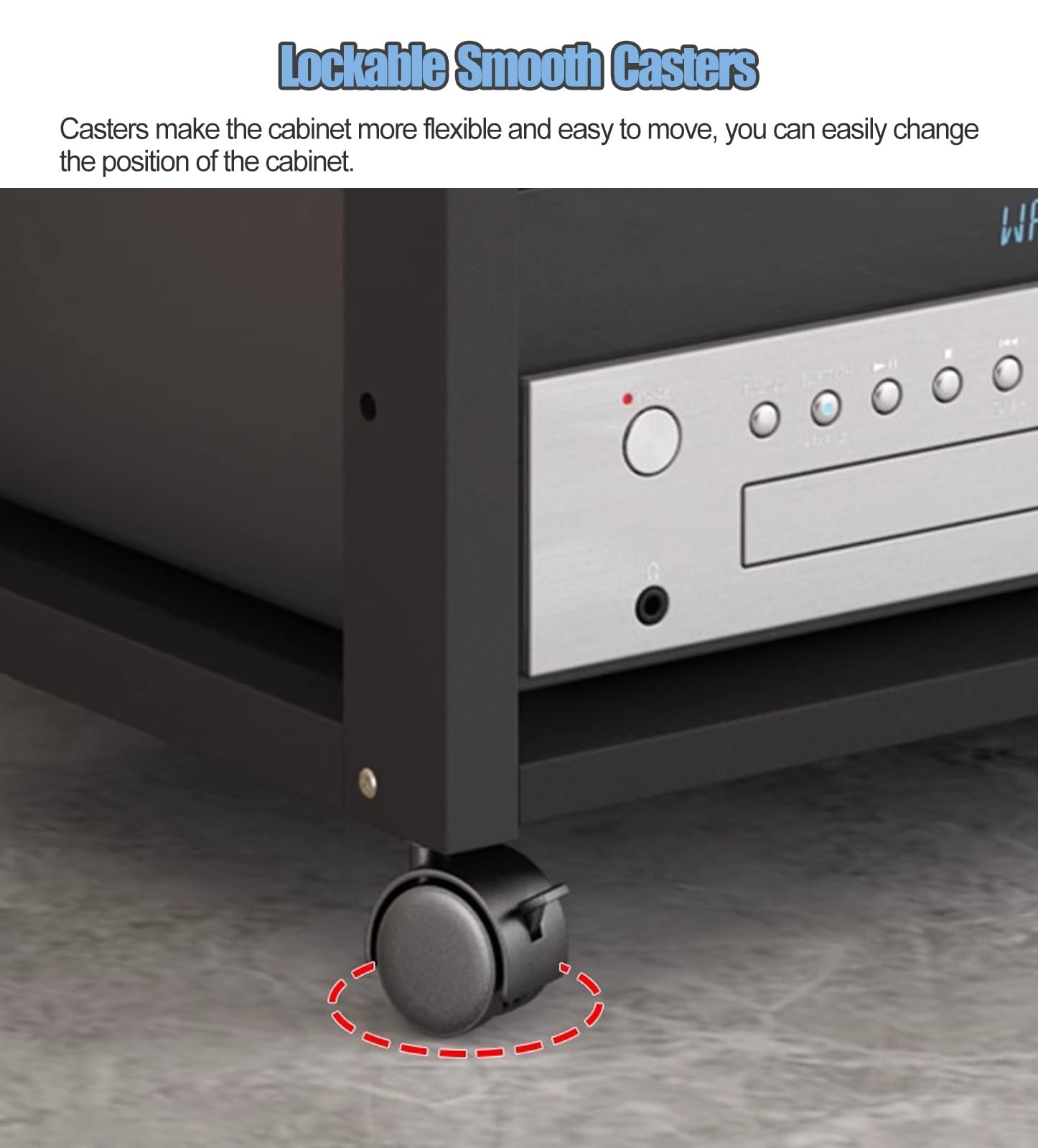 Soporte para equipos de alta fidelidad, gabinetes para equipos de alta fidelidad, bastidores y soportes para equipos de alta fidelidad, soporte resistente para componentes de audio y vídeo con rueda