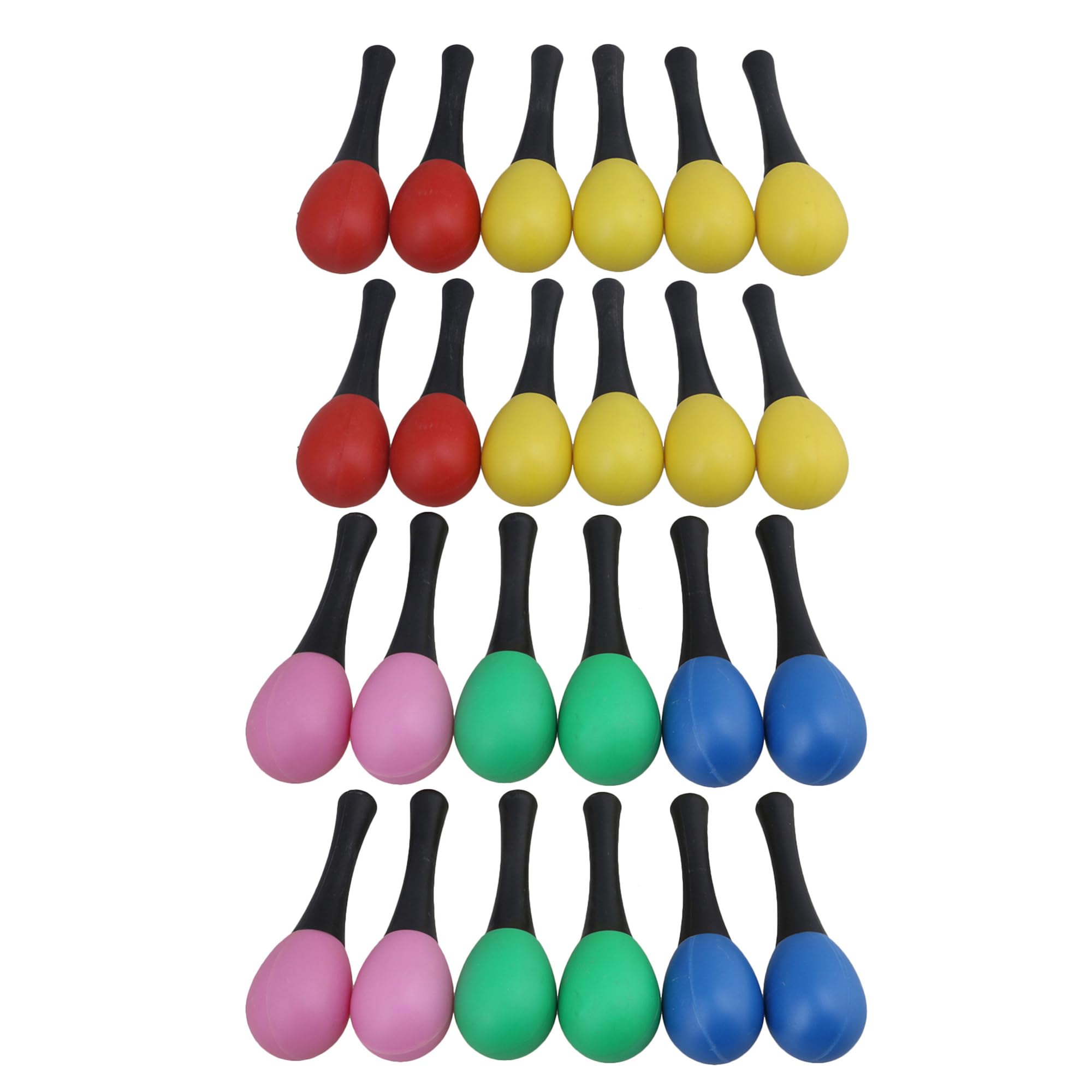 Yibuy Lot de 24 hochets maraca en plastique coloré pour fête musicale