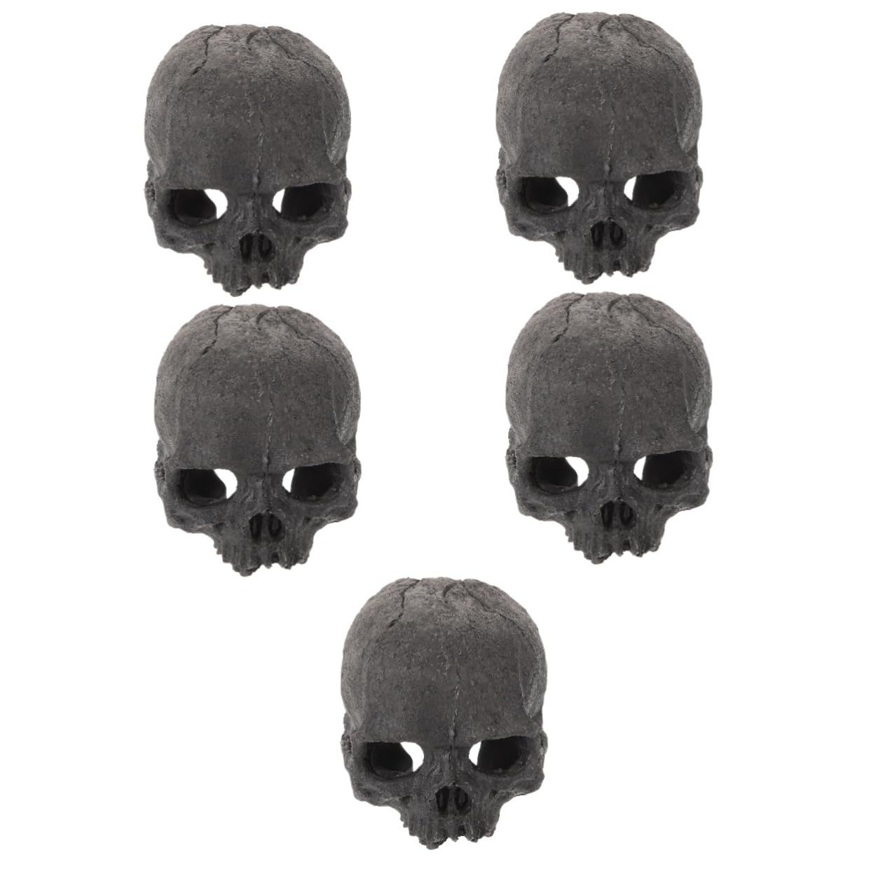 Cabilock 5 Pezzi Nascondiglio di Pesci Sott'Acqua per Nascondiglio Dell'acquario Nascondersi Vasca Dell'acquario Decorazione Pescare Scheletro Arredamento Grotta Acquario Resina Black