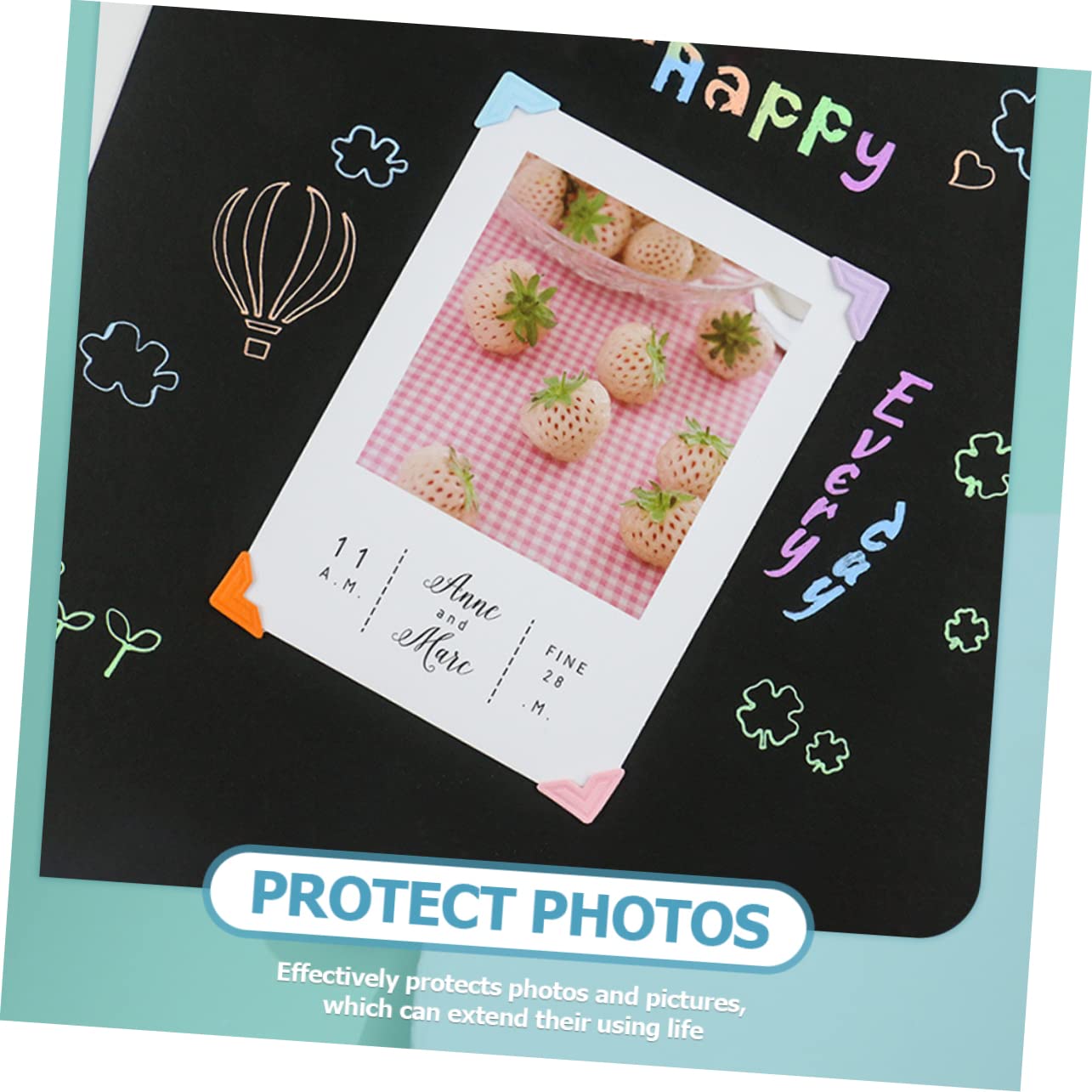 SHINEOFI 4sets Adhesive Photo Corners Stickers Photo Mounting Corners for Scrapbooks Albums and Memory Books 10sheets*4