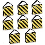 Neewer 8 Pack Dual Handle Sandbag, Black/Yellow Saddlebag for Photography Studio Video Stage Film Light Stands Boom Arms Tripods