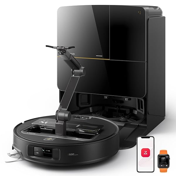 roborock Saros Z70 Robot Vacuum and Mop, OmniGrip Arm, AI-Powered, 22,000Pa Suction, 3.14’’ Ultra Slim, FlexiArm Riser Technology, AdaptiLift Chassis, Obstacle Avoidance, Auto Mop Washing & Drying