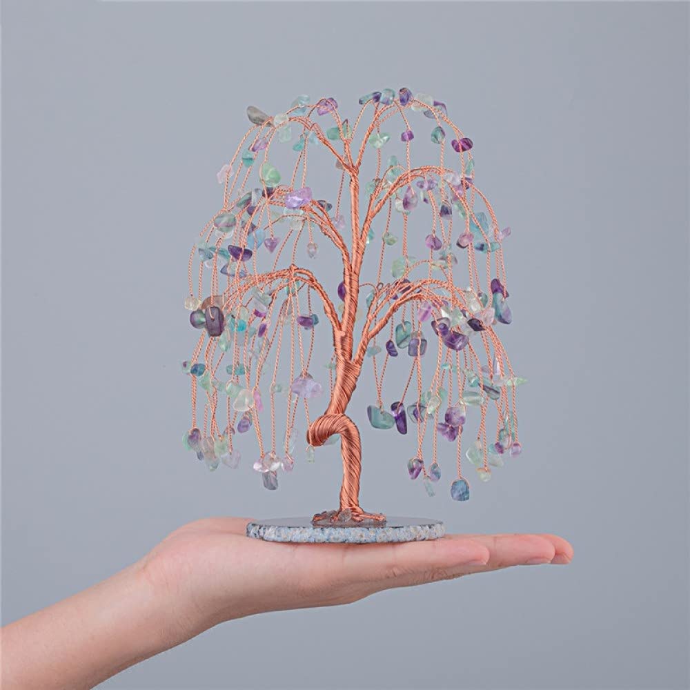 Arbre de fluorite et agate LIJUCAI pour déco salon Feng Shui
