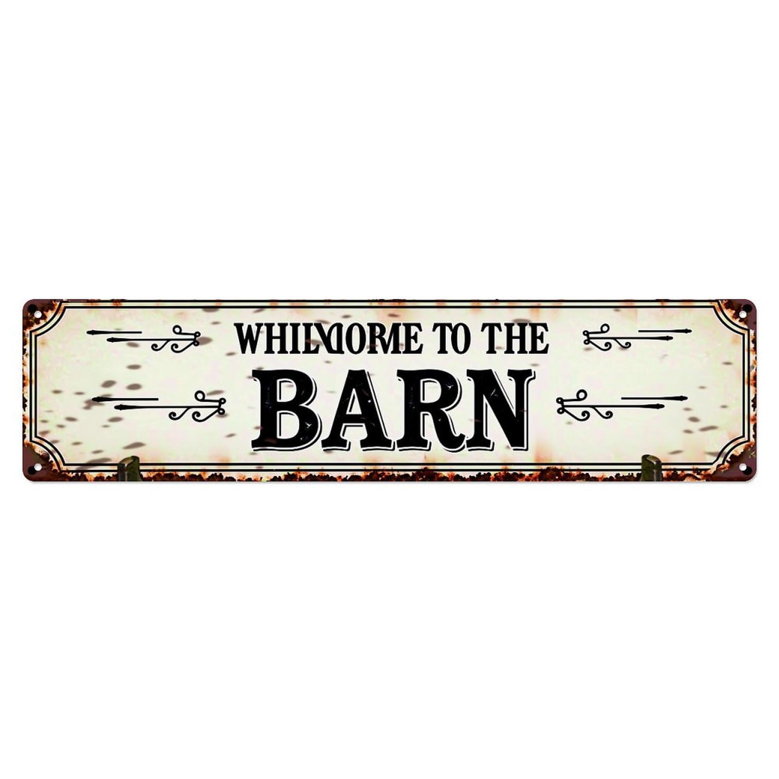 Welcome To The Barn Sign Vintage Tin Sign Retro Metal Wall Decor Metal Poster, Home Bar Garage Farmhouse Cafe Wall Art Decoration 4x16Inch