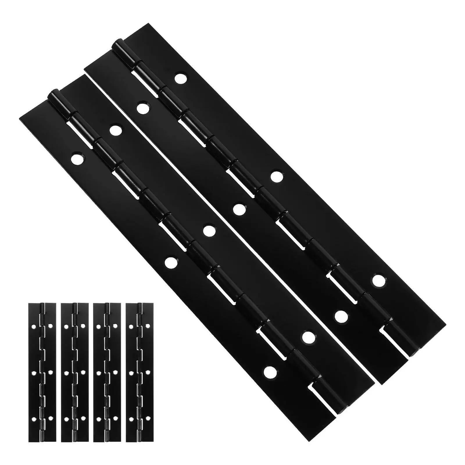 Bisagras de piano de alta resistencia, 11 bisagras de piano de hierro continuo de alta resistencia, color negro, 15 x 3 x 0,1 cm