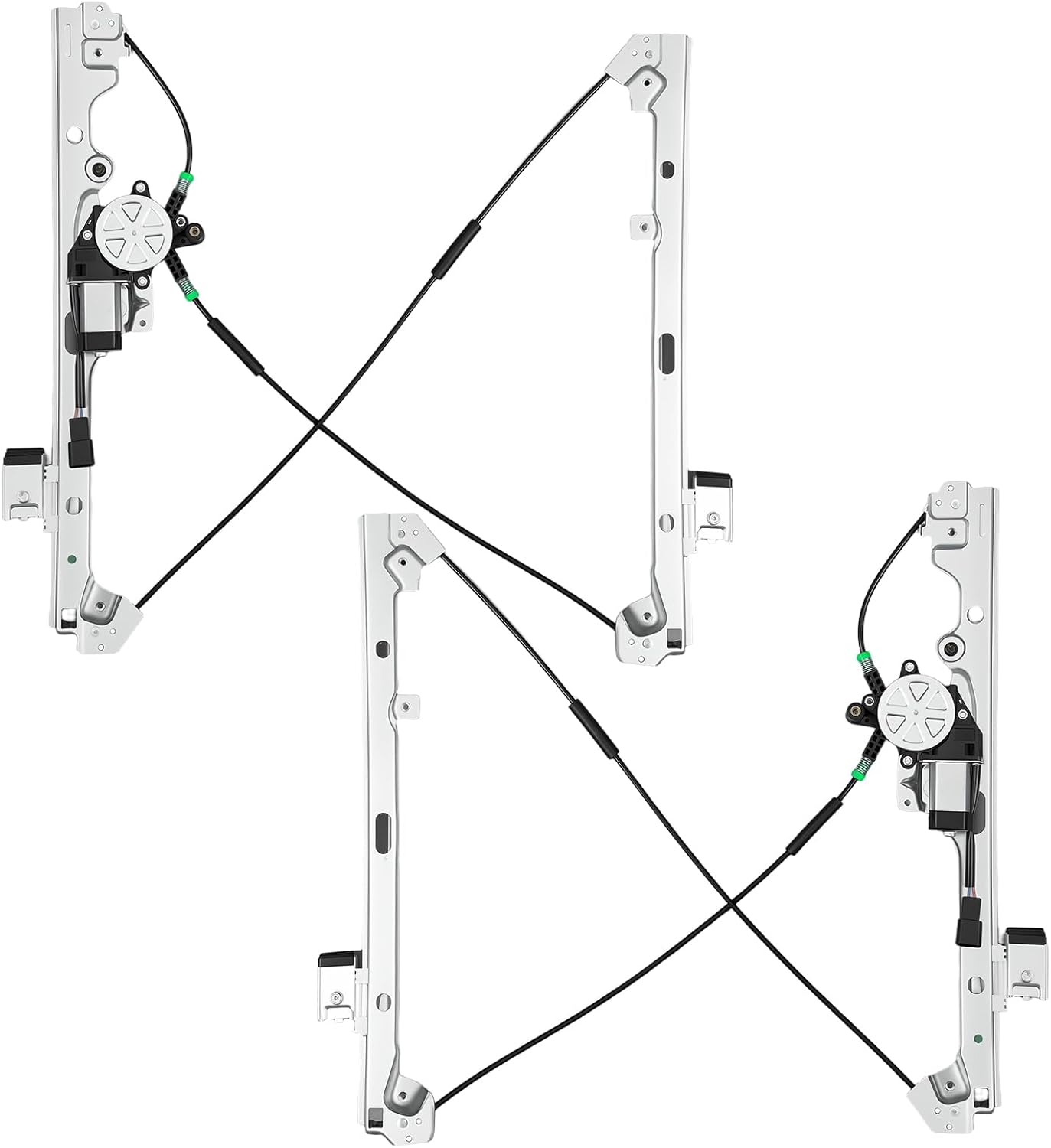 BDFHYK 741644+741645 Power Window Regulator with Motor Front Left+Right Compatible with Cadillac Escalade EXT ESV, Compatible with Chevy Avalanche Silverado Suburban 1500 2500, Sierra Yukon XL