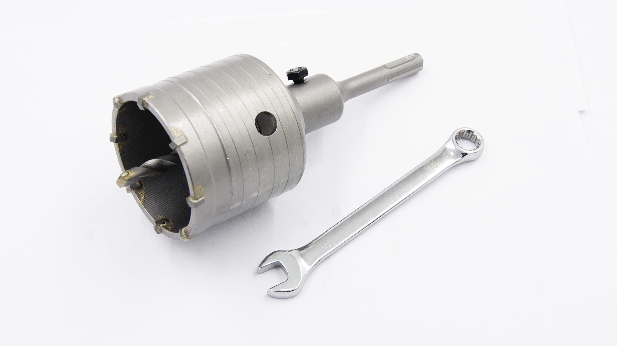 Betonbohrer 82mm mit SDS-Bit und 110mm Adapter, Hartmetall-Hohlbohrer für Ziegel, Beton, Zementsteinwände (82mm + 110mm Adapter)