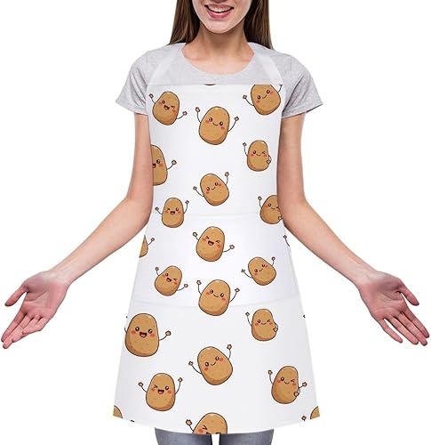 Babero de cocina unisex con bolsillo, impermeable, lavable a máquina, para jardín, restaurante, manualidades