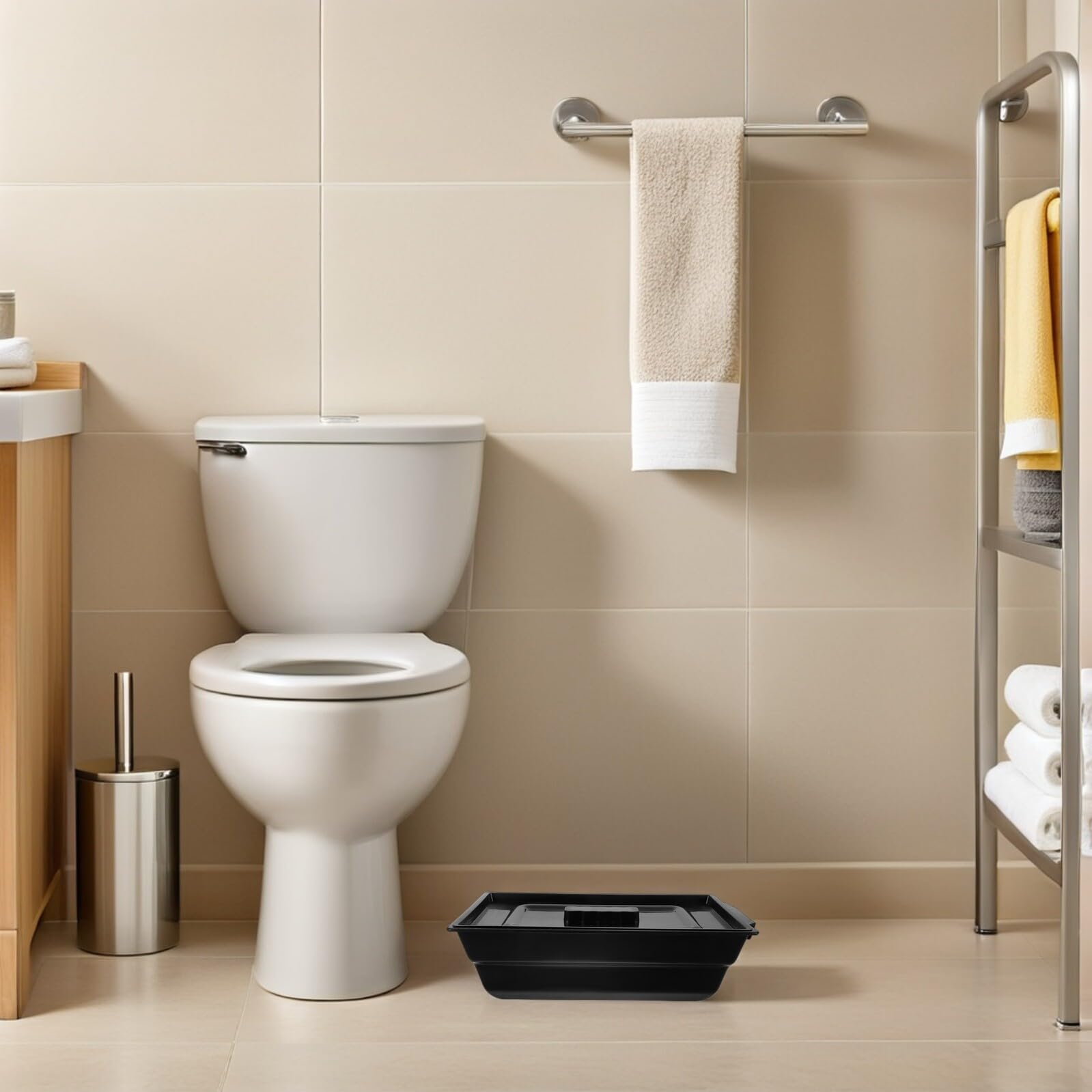 Baño para Ancianos Silla de Inodoro Portátil de Plástico para Silla de Ruedas para Cuidado de Personas Mayores Baño