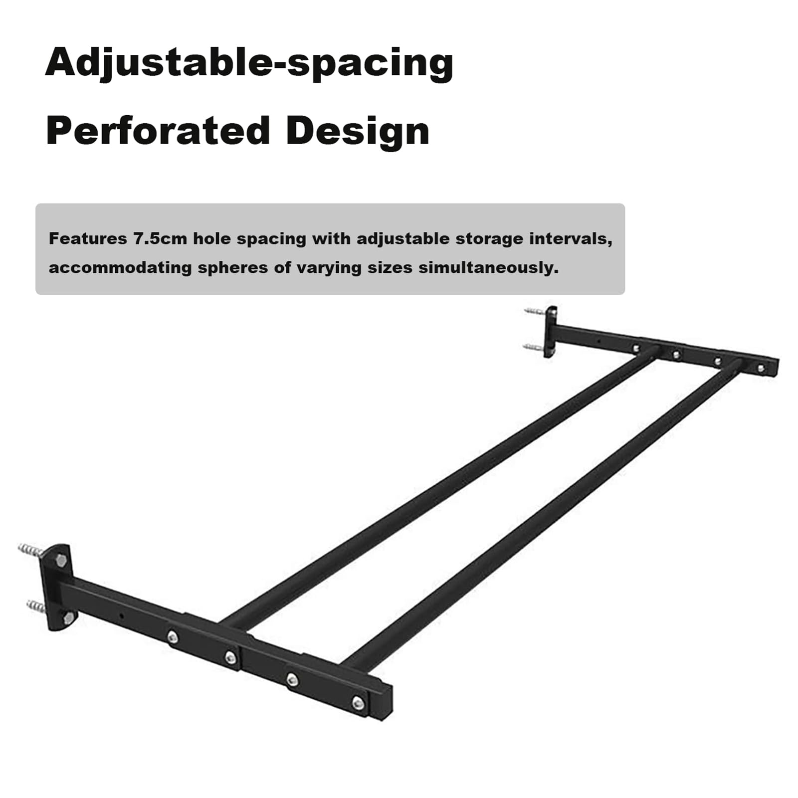 Genérico Soporte para Pelotas de Ejercicio, Soporte de Pared para Pelotas de Yoga, Soporte Expositor para Pelotas de Estabilidad con Tornillos de Montaje, para Gimnasios, Estudios y Hogares