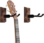 String Swing Support mural Ukulele pour Mandolin Ukele Concert Ananas Soprano Tenor et Baritone Kit alternatif de cas compatible pour la maison ou le studio - Bois franc de noyer noir CC01UK-BW