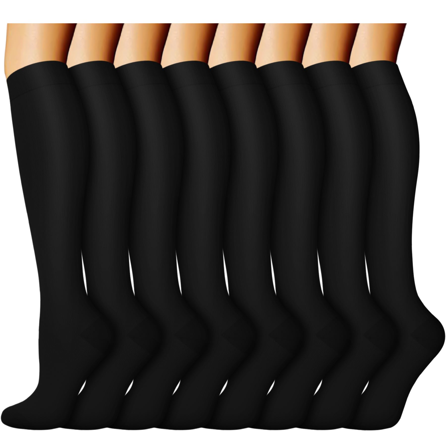 ACTINPUT 8 Pairs Compression Socks for Women & Men,Support Compression Stockings for Medical Running Athletic