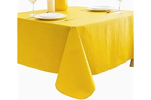 Sunshine-Hued Vinyl Tablecloth: Pioggia's 60 x 84 Inch Yellow Masterpiece
