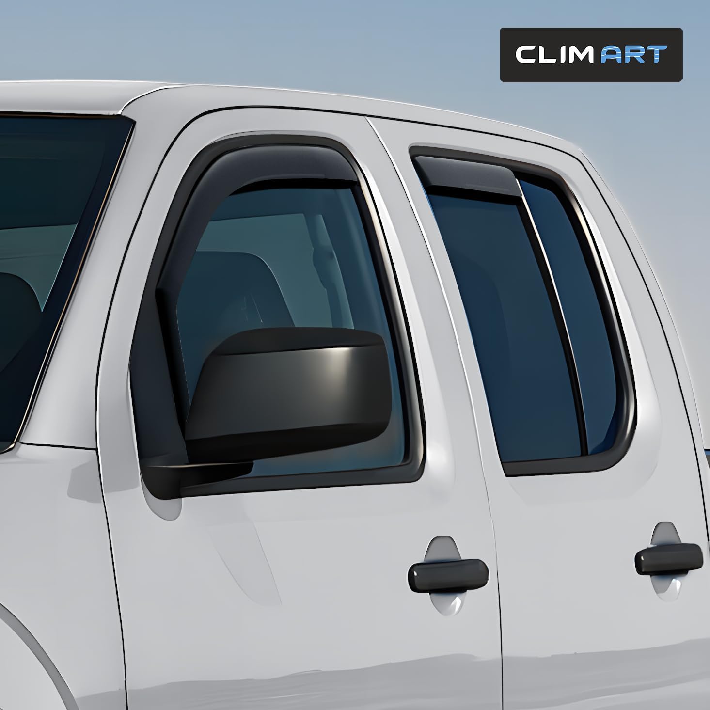 CLIM ART in-Channel Incredibly Durable Rain Guards for Nissan Frontier 2005-2021 Crew Cab, Original Window Deflectors, Vent Window Visors, Vent Deflector, 4 pcs. - 605496