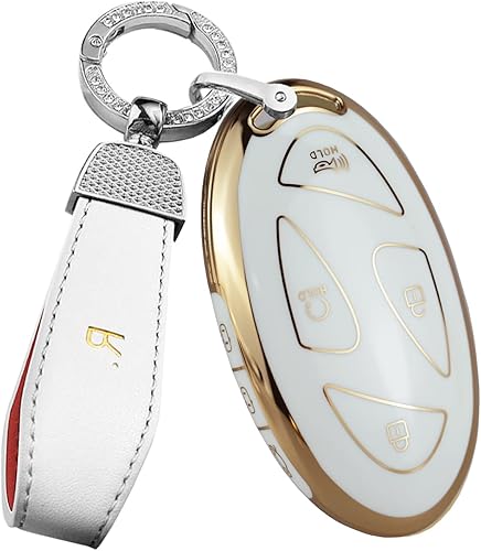 Miniatura 9 de ontto Funda para llavero de automóvil de 7 botones, borde dorado, compatible con Hyundai Ionic 6 Grandeur GN7 2023 Kona Ev 2023 Nuevo Kona SX 2