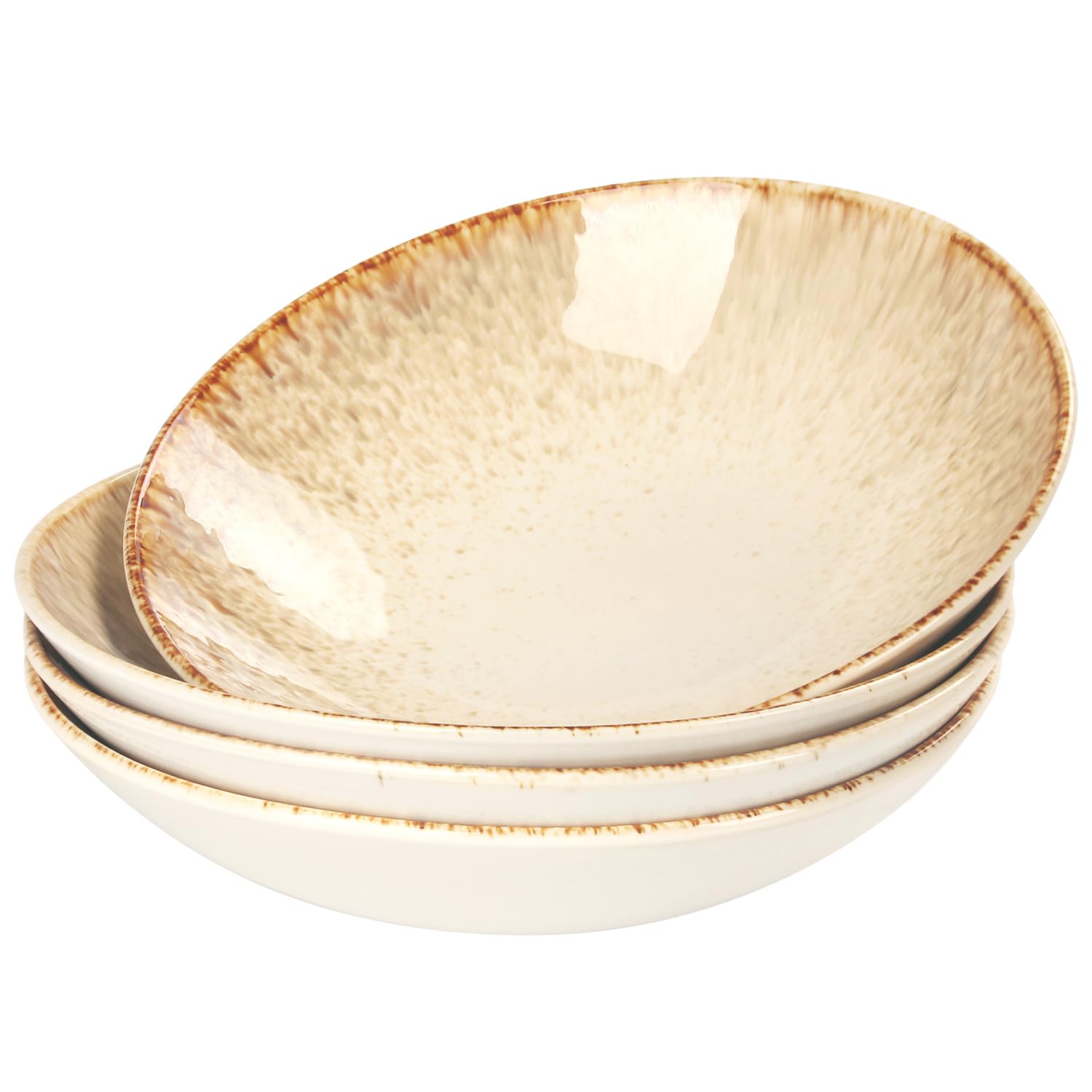 Lot de 4 bols à pâtes en céramique - Assiettes à salade et pâtes - Grands bols de service pour le divertissement, passent au micro-ondes et au lave-vaisselle, pour restaurants haut de