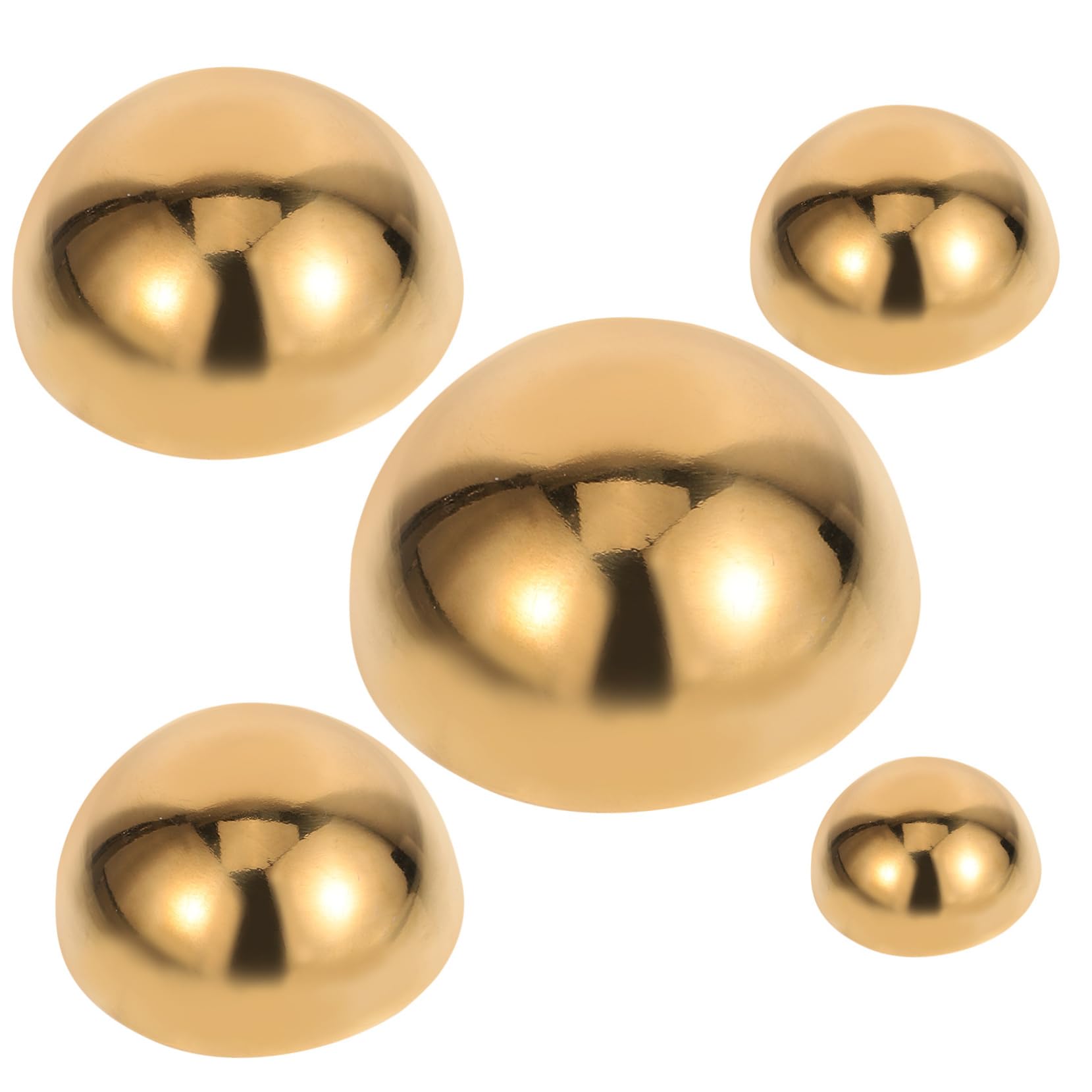 POPETPOP 5pcs Silver/Gold Gazing Ball Half Decor Semi Ball Polished Stainless Steel for Yard Wall