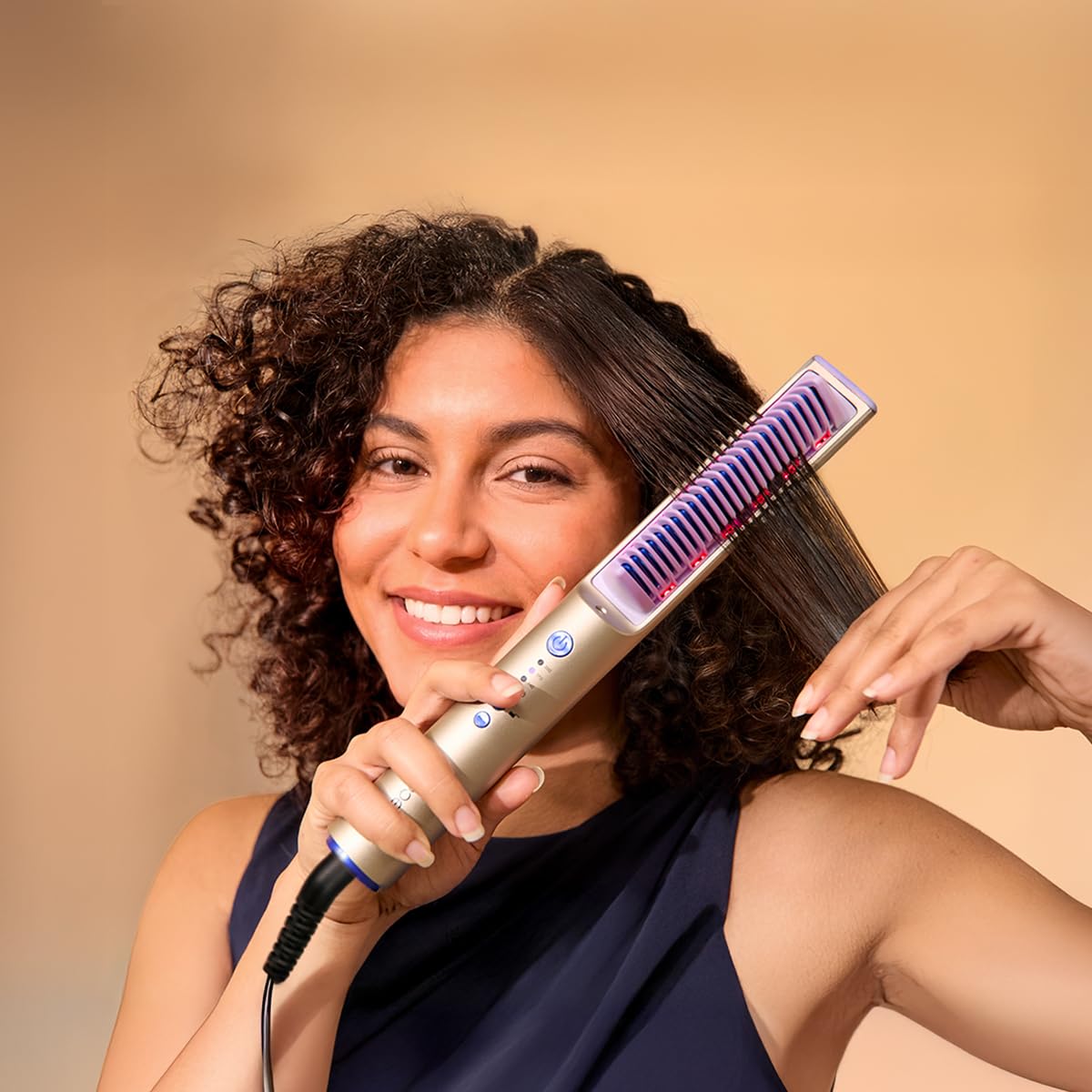 Cecotec Glättbürste InstantCare Lisse iSphere, 140–200 °C | Infrarot- und Ionentechnologie für weniger Frizz, 3 Temperaturstufen, Memory, Tastensperre, LED und Abschaltautomatik