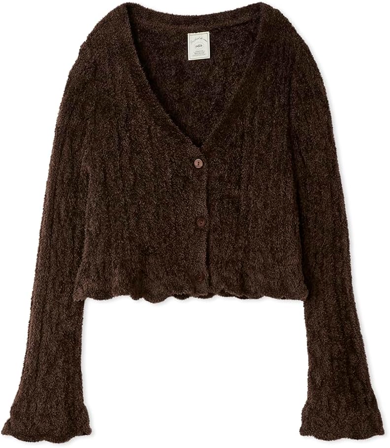 [ジェラート ピケ] フェザー柄編みカーディガン PWNT255107