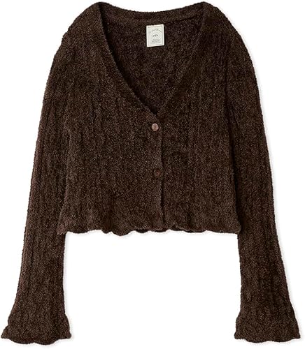 Amazon | [ジェラート ピケ] フェザー柄編みカーディガン PWNT255107