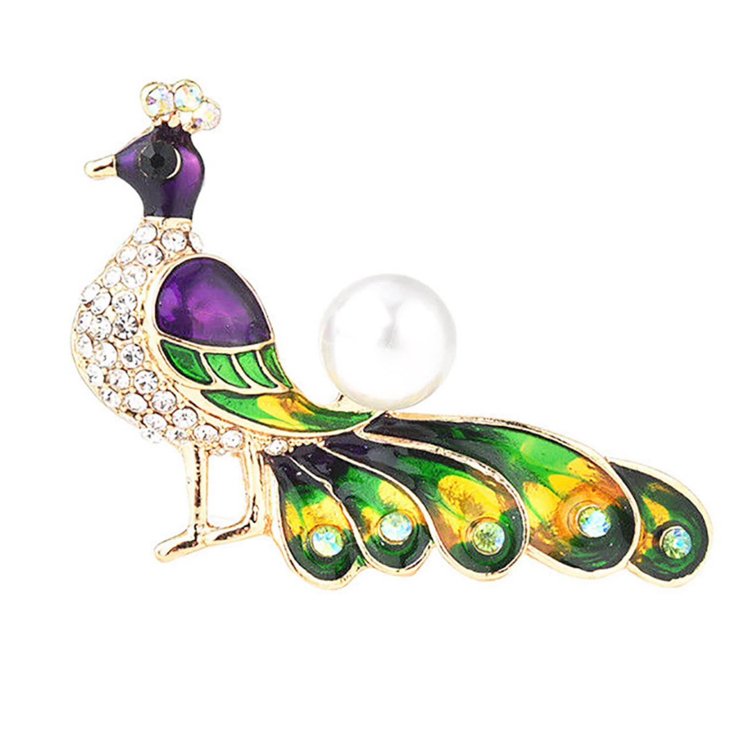 SYGA Brooch Peacock Pin Fashion Crystal Rhinestone Jewellery Pin Vintage Accessories Decoration Clothing Bouquet Brooches for Bridal Women Girl (Peacock) (B0BC8FGFXN) Amazon Price History, Amazon Price Tracker