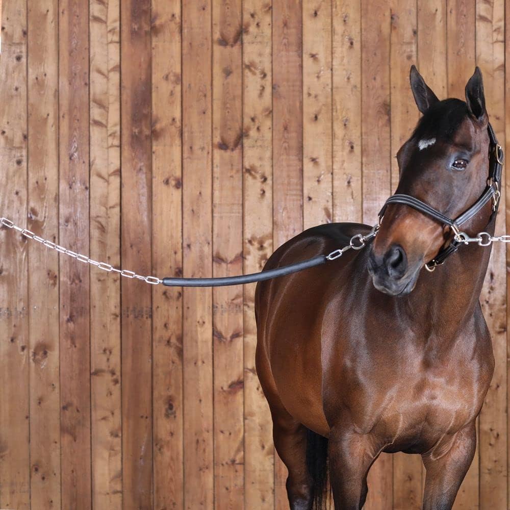 Dura-Tech Horse Cross Tie | 33-75 Inch Adjustable Length | Quick Release Panic Snap | Chew-Resistant Rubber Section | Converts to Trailer Tie