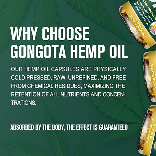 Miniatura 3 de Cápsulas de aceite de cáñamo – Aceite de cáñamo 100% orgánico, 60,000 de fuerza máxima, apoya el sistema inmunológico, la piel, la calma, el sueño y