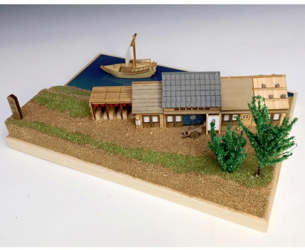 Woody Joe 53 Stations of Tokaido, Shinagawa-juku, Wooden Model Assembly Kit (Scene)