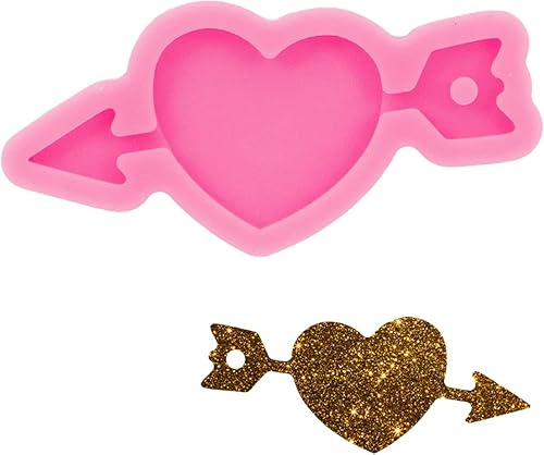 Molde de resina de silicona con forma de corazón para el día de San Valentín, llavero de resina, molde de fundición de resina para joyería y