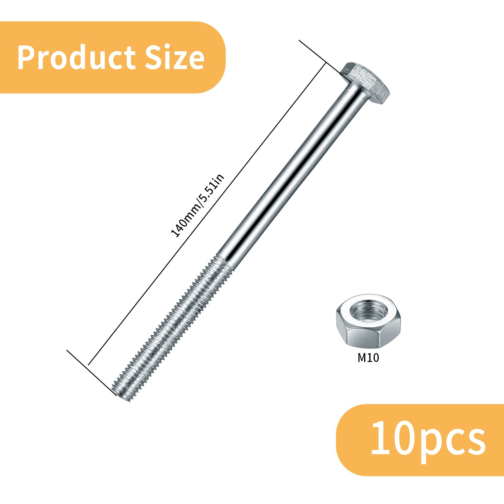 Set di 1000 bulloni M3 M4 M5, dadi e bulloni, set assortito di viti a testa tonda, bulloni e