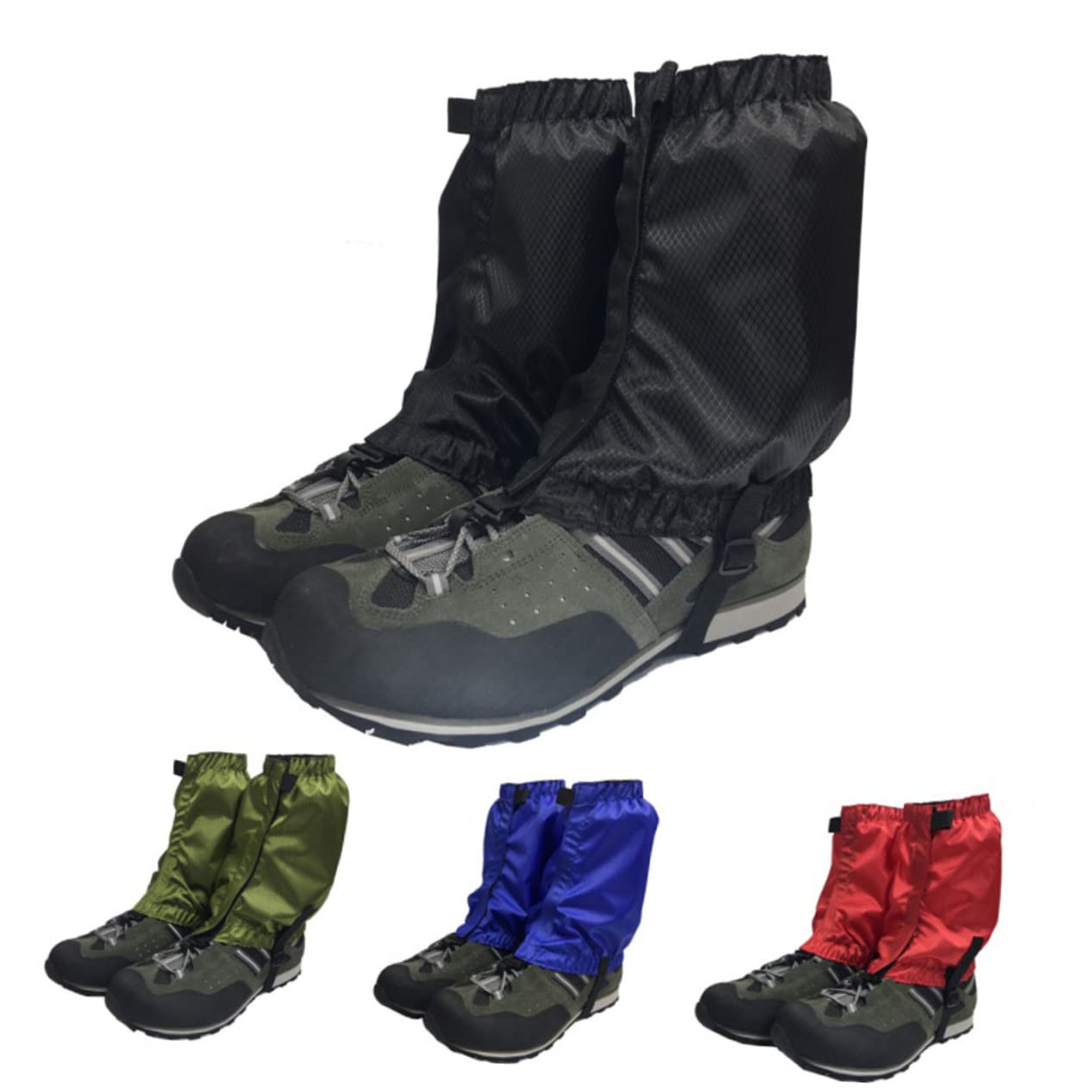 Yardwe Ghette coprigambe per Camminate sulla Neve ghetta da Passeggio Copriscarpe Impermeabile Copertura Antipioggia coprizaino Antipioggia ghetta per Escursioni all'aperto Black