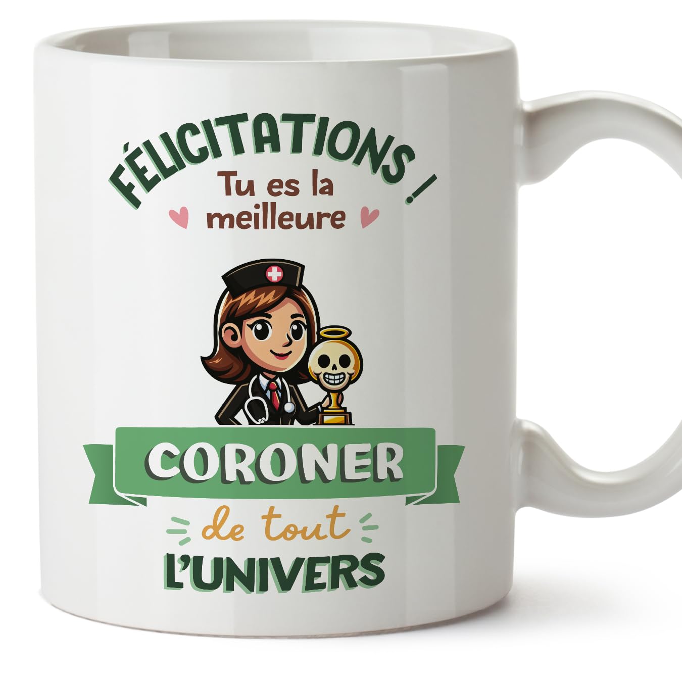 MUGFFINS Coroner Woman Mug - in French - Meilleur Univers Trophée - Funny Gift for Colleagues - Ceramic 11oz Mug — image 1