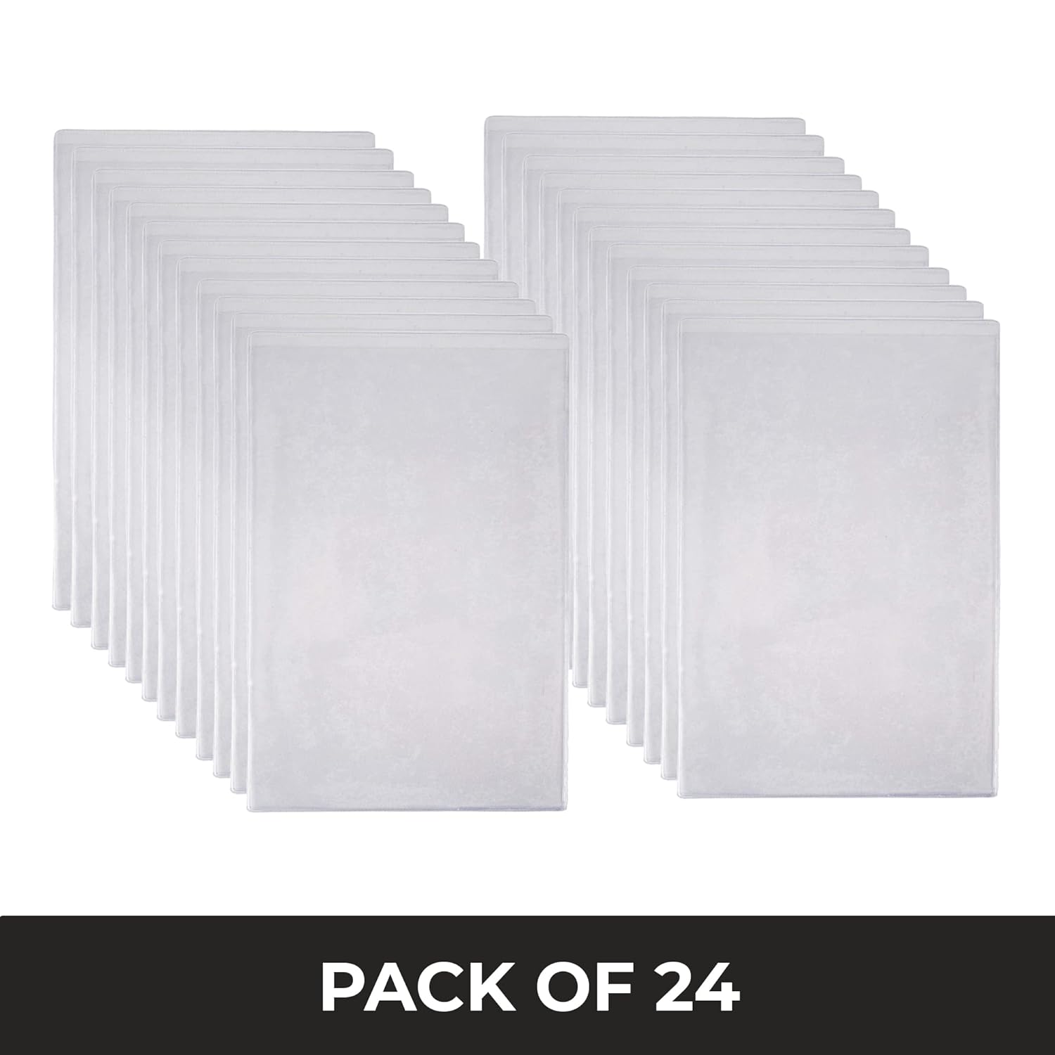 Risch Double-Sided All Clear Vinyl Menu Cover, Two-Sided 2 View Plastic Menu Holder, Slip in Top-Loading Cover, Wipeable, Reusable, 11” x 17”, Pack of 24