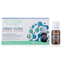 Armores Natura Integratori Alimentari, Armo-Flora, per l’Equilibrio della Flora Intestinale e la Riduzione del Gonfiore Addominale, con Probiotici, Melissa, Anice e Finocchio, Vegano, 10 Flaconcini