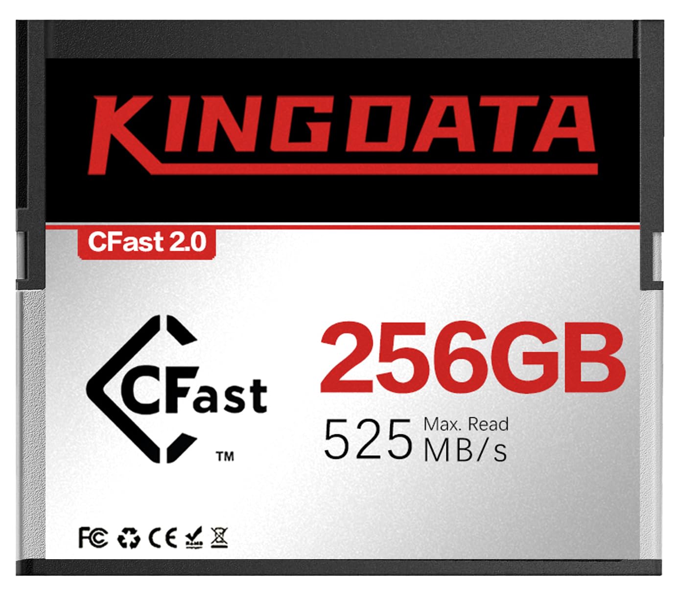 KINGDATA CFast 2.0 Memory Card 256GB High-Speed 525MB/S for 4K/6K Video for Canon Sony Cinema Cameras