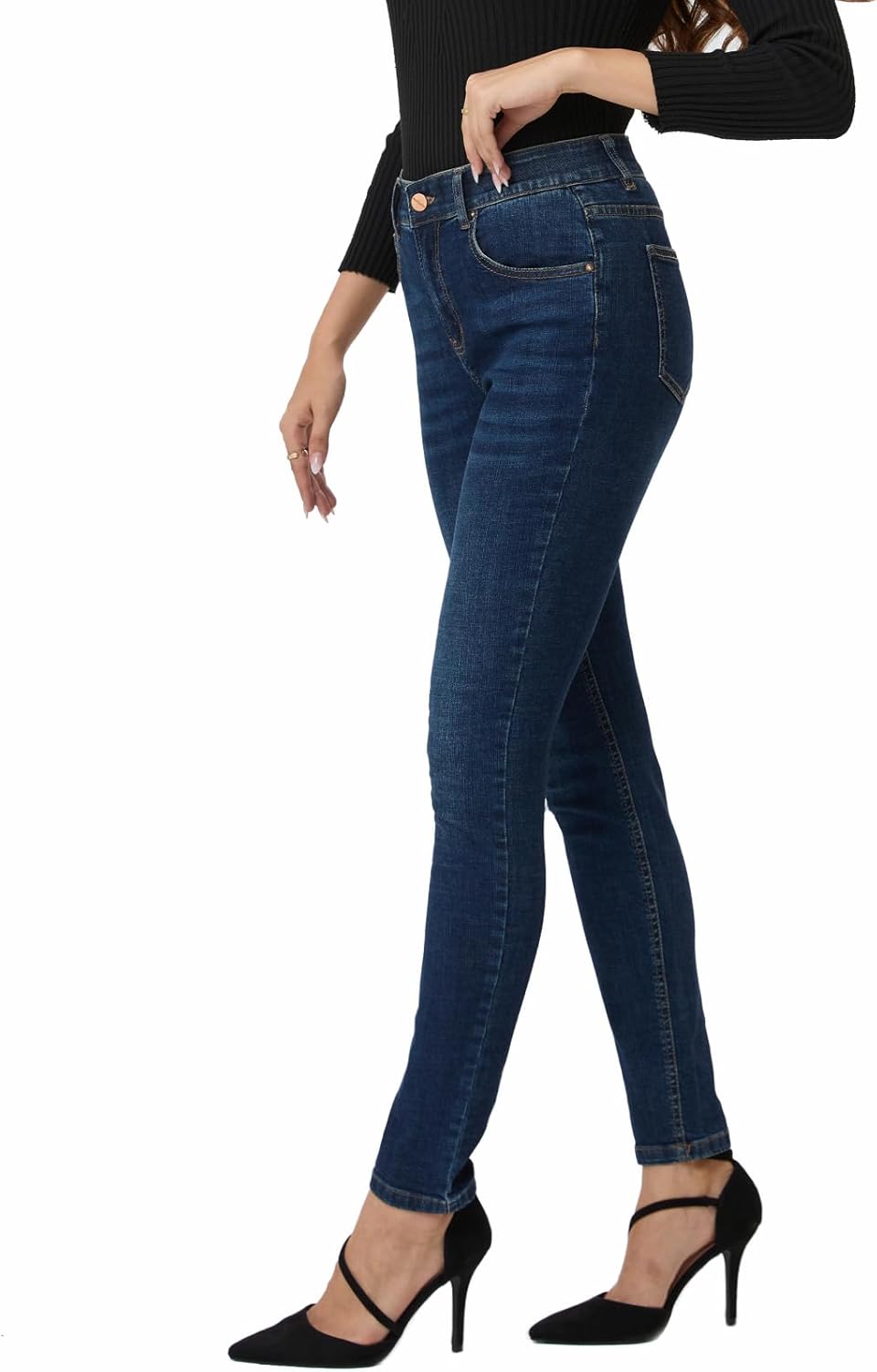 MetHera Women's Mia High Rise Stretch Skinny Shaping Jeans - Image 3