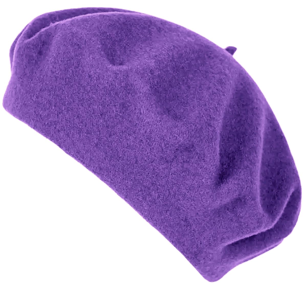 Van Der Rich ® - Französische Klassische Baskenmütze Barett - Damen (Hellviolett, One Size)